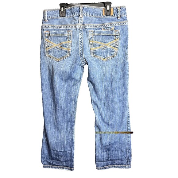 Aeropostale Capri Blue Jeans Womens Size 11/12 Denim Embroidered Pocket Summer - Picture 3 of 15